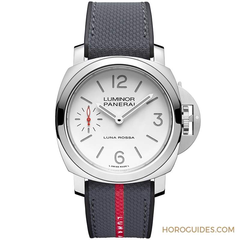 消光白表盤、紅色小秒針，純凈又搶眼｜Panerai Luminor Luna Rossa腕表PAM01342-復刻表