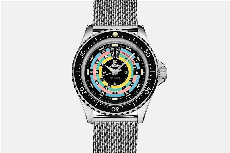 Mido海洋之星減壓計時器1961「夢幻彩色圈」-復(fù)刻表