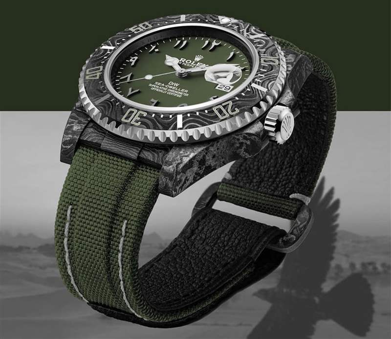 改裝錶品牌DiW近期以海使126600為基礎,打造出一款名為”Hunter Arabic”的特殊風格作品。(Source:Designa Individual) 意大利鋼門GiGi勞力士Datejust鏤空改裝表極吸睛命名:孤獨時光-復刻表