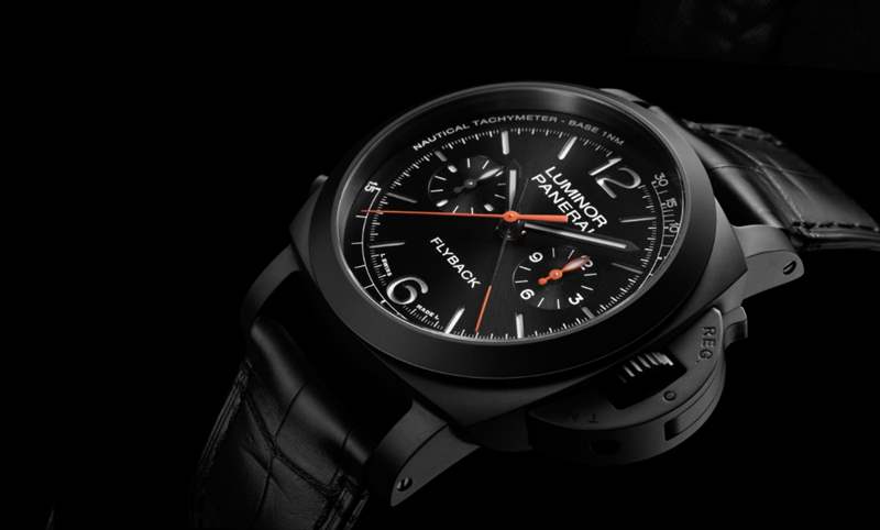黑陶瓷、分秒計(jì)時中置｜沛納海Panerai Luminor飛返計(jì)時陶瓷腕表44毫米-PAM01298-復(fù)刻表