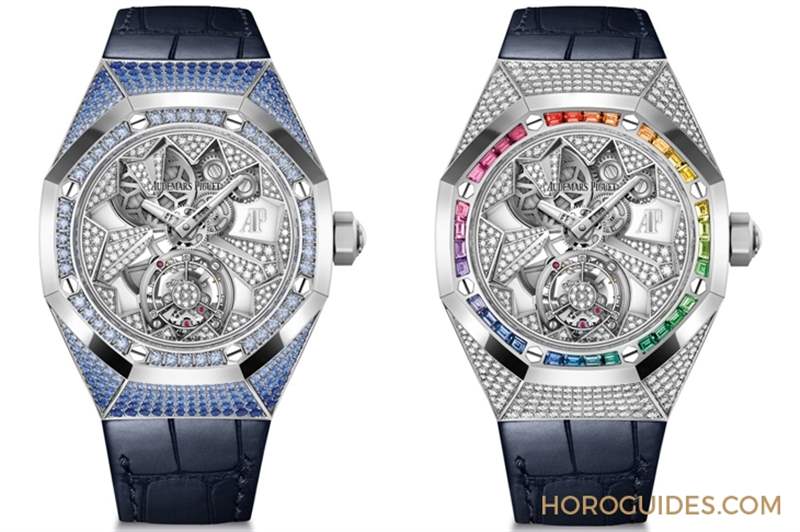 冰藍版VS.彩虹版,愛彼皇家橡樹概念系列飛行陀飛輪腕表新作寶石滿鑲閃耀登場-復刻表