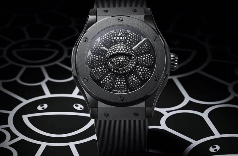 宇舶HUBLOT x 村上隆Classic Fusion Takashi Murakami All Black!黑鉆拼砌出超搶眼太陽(yáng)花-復(fù)刻表