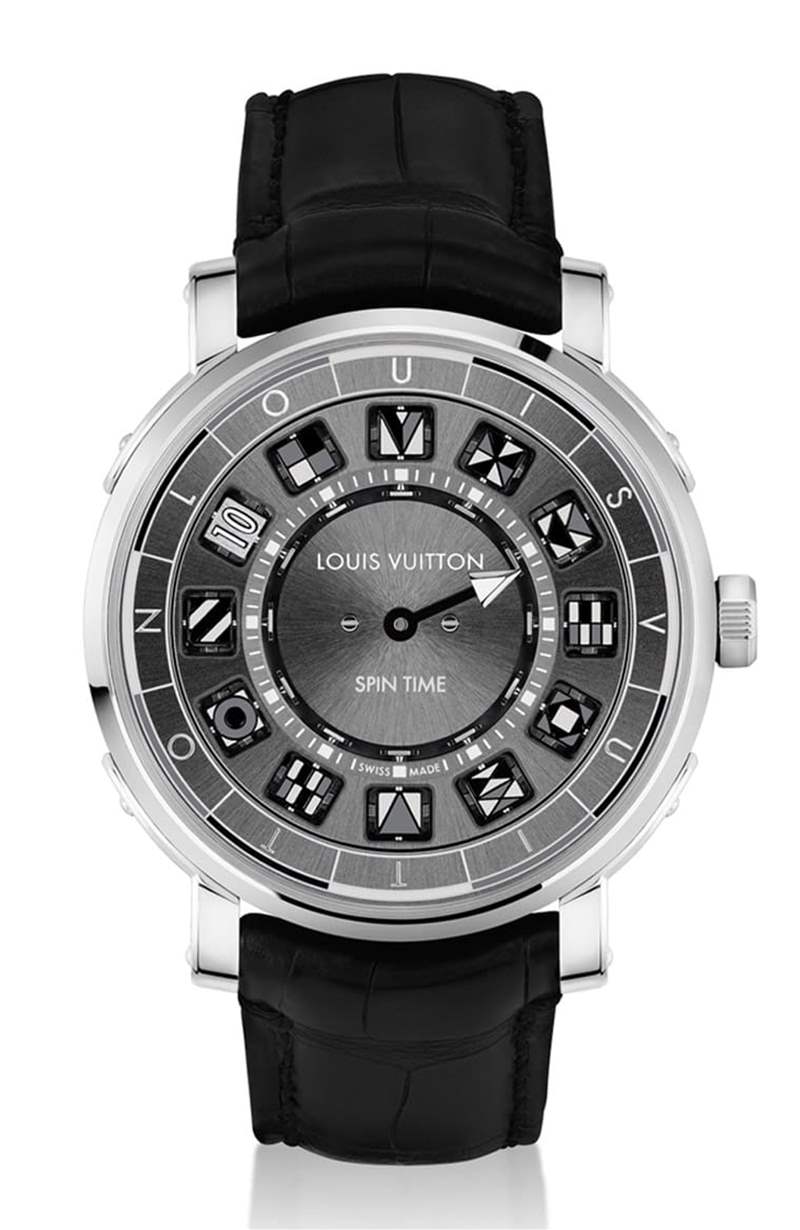 LV鋼殼手表二連發招牌翻轉數字方塊創新吸睛銀灰、彩色應百客-復刻表