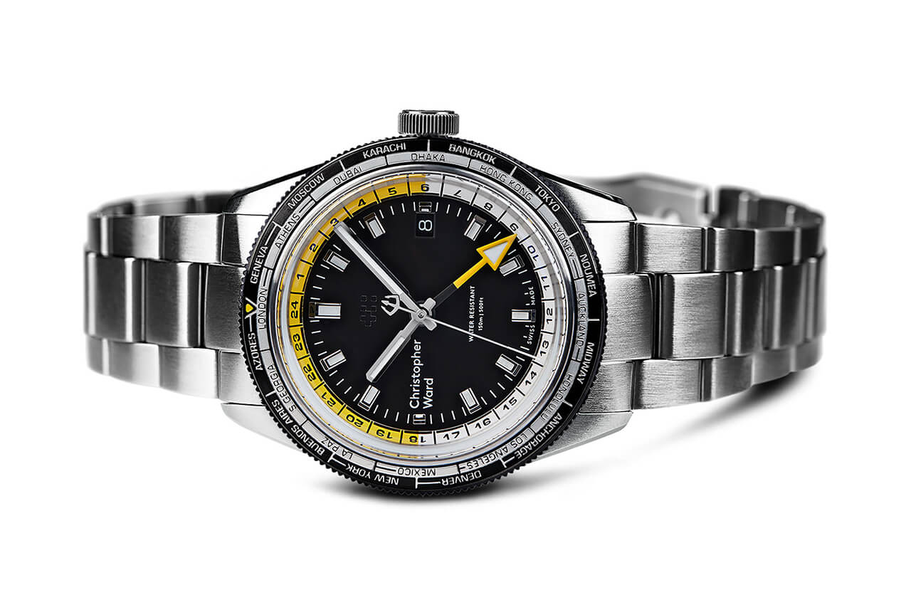 英國小眾品牌Christopher Ward C65 GMT Worldtimer復(fù)古手表-復(fù)刻表
