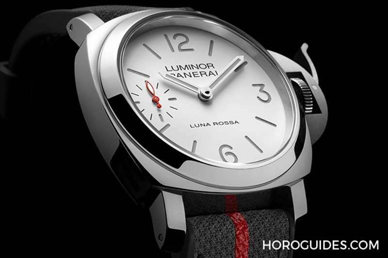 消光白表盤、紅色小秒針，純凈又搶眼｜Panerai Luminor Luna Rossa腕表PAM01342-復刻表