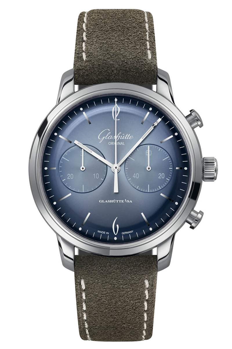 格拉蘇蒂原創Sixties Glacier藍色放射紋盤面腕表-復刻表