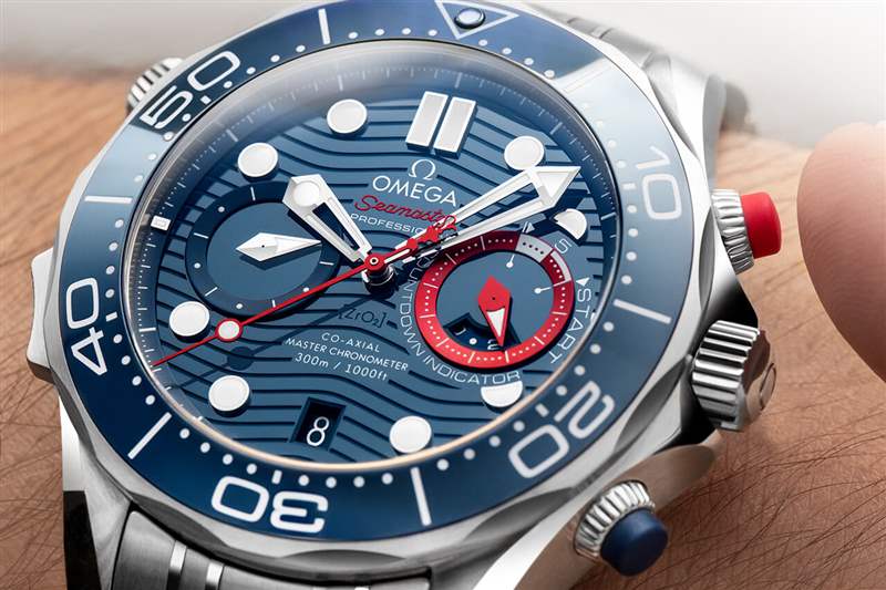 歐米茄海馬300米《美國杯》紅藍(lán)特別款計時腕表-復(fù)刻表