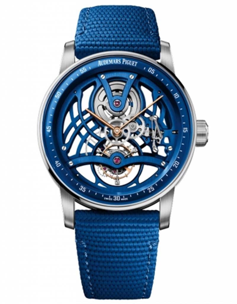 電光藍(lán)陶瓷亮眼,鏤空陀飛輪腕表-復(fù)刻表