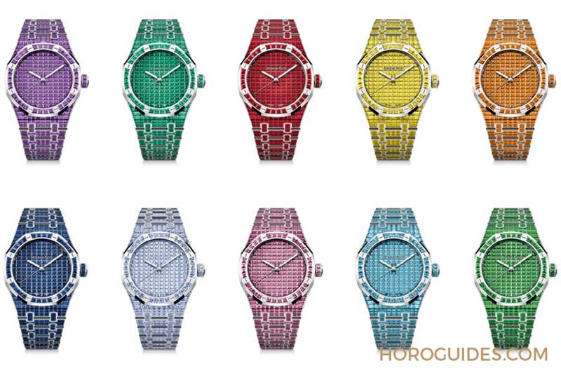 10種寶石上陣！款款都是主角｜愛彼皇家橡樹系列自動上鏈腕表白金款-復刻表