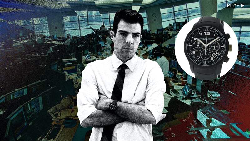 看電影扎卡里·昆托(Zachary Quinto)在“追加保證金”中佩戴保時(shí)捷設(shè)計(jì)計(jì)時(shí)碼表預(yù)測(cè)金融危機(jī)-復(fù)刻表