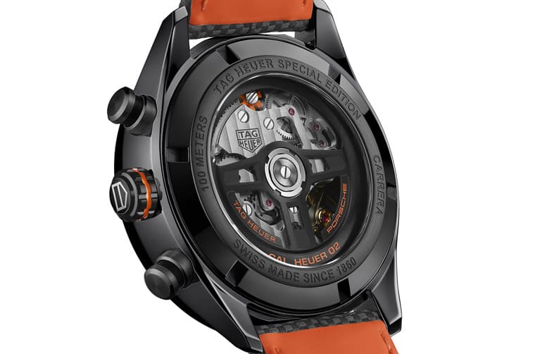 泰格豪雅與保時捷續(xù)推聯(lián)名表Carrera系列換上黑橘配色飆速再出發(fā)-復(fù)刻表