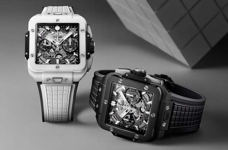 宇舶Square Bang計時表搭配藍寶石或陶瓷材質(zhì)突顯獨特方形美學-復(fù)刻表