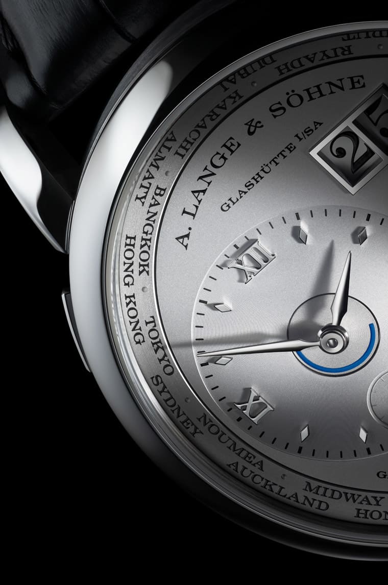 朗格Lange 1 Time Zone兩地時間手表新增專賣店限定鉑金銀灰面-復刻表