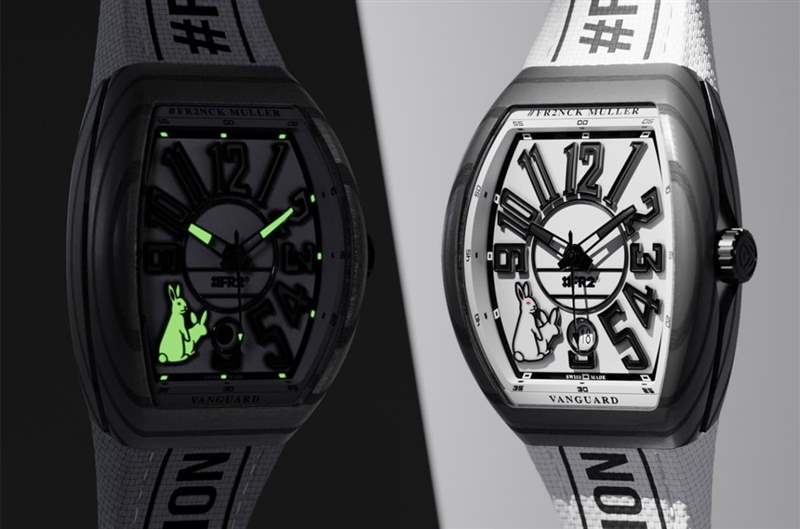 FRANCK MULLER與日本潮牌#FR2攜手創(chuàng)作Vanguard大三針面盤(pán)夜光兔子圖案大展叛逆?zhèn)€性-復(fù)刻表