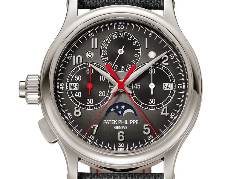 百達(dá)翡麗推出Ref. 5373P-001萬年歷雙秒追針單按鈕計(jì)時腕表：左撇子布局-復(fù)刻表