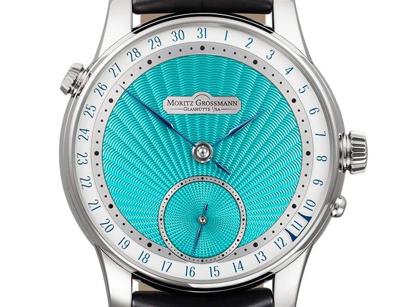 Moritz Grossmann推出Date Turquoise小三針日歷腕表：綠松石色璣鏤紋表盤-復刻表
