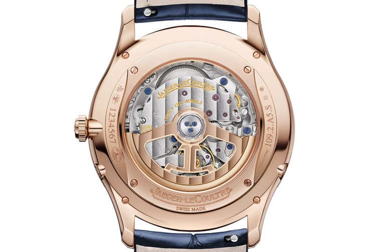 積家Master Ultra超薄大師月相表改玫瑰金材質(zhì)搭配漸層藍色面盤詮釋雅致型格-復刻表