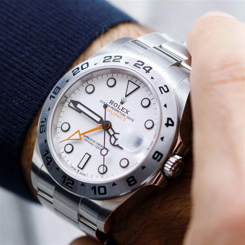 ROLEX Explorer II手表最新行情勞力士探二黑、白面溢價相差4%-復(fù)刻表