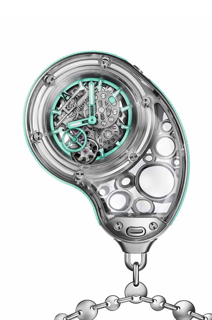 宇舶和火紅當代藝術(shù)家Arsham合作 融入Meca-10機芯的水滴型懷表還能當座鐘用-復刻表